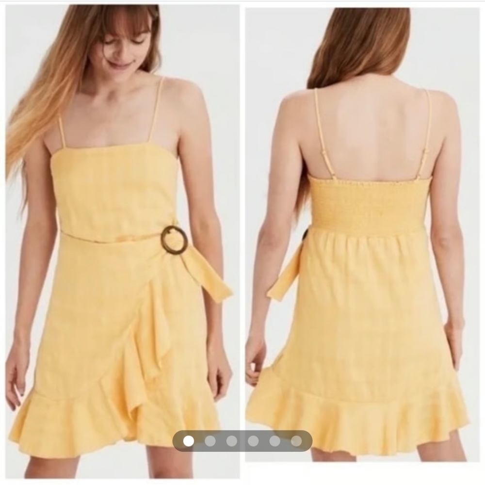 American eagle faux wrap dress with buckle